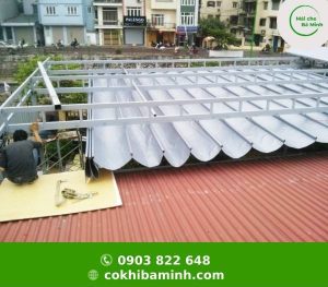 lắp đặt mái che xếp và mái hiên xếp điểm du lịch tại mai châu