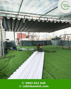 may ép bạc mái hiên di động